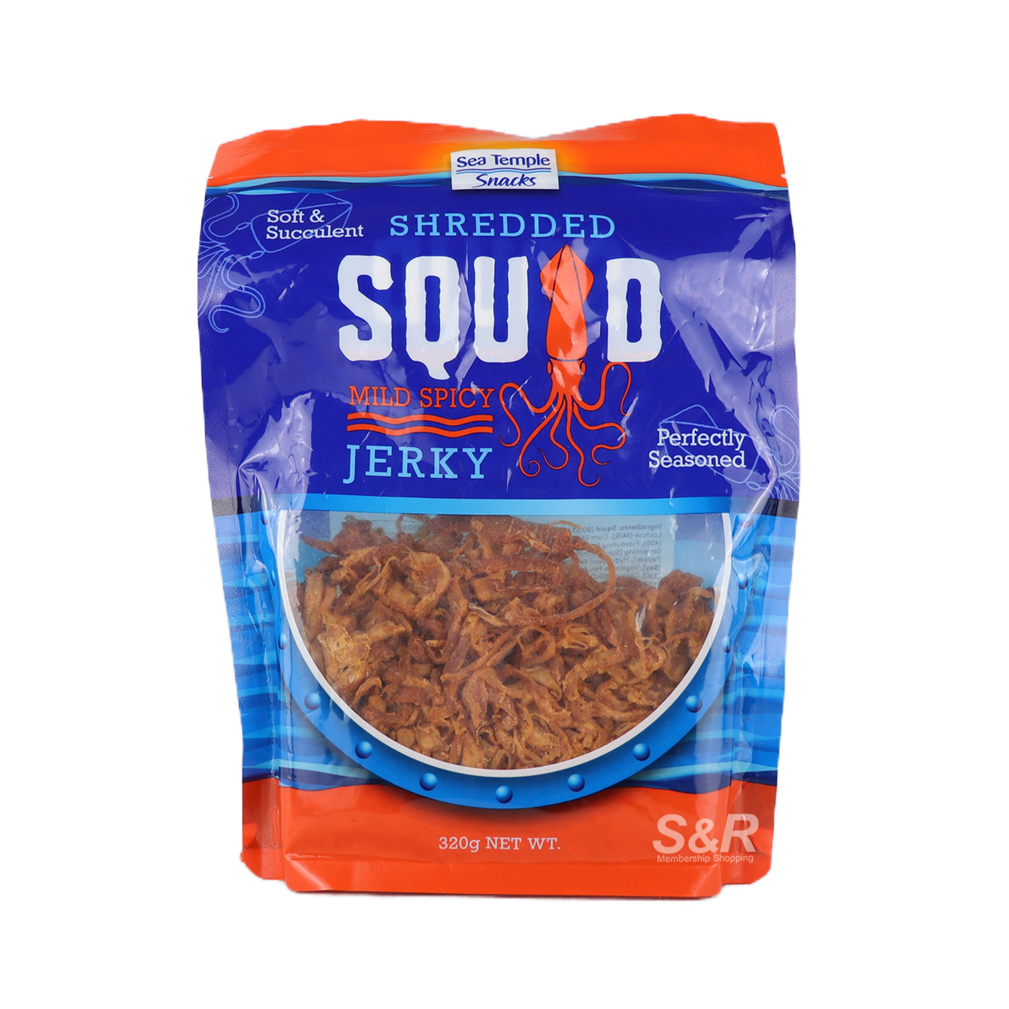 Sea Temple Mild Spicy Shredded Squid Jerky 320g Sea Temple Mild Spicy Shredded Squid Jerky 320g